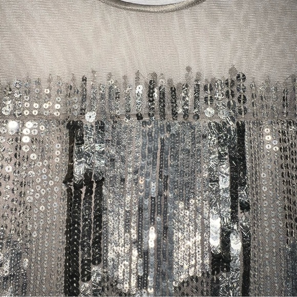Parker metallic sequin sleeveless sheer blouse - Picture 3 of 7